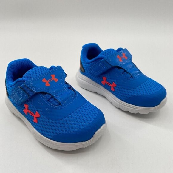 Under Armour Toddler Boy’s Surge 2 AC Sneakers Running Shoes Blue Circuit sz 5 - - Picture 1 of 7